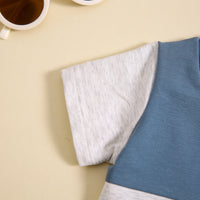 Load image into Gallery viewer, 2 Pieces Set Baby Kid Boys Color-blocking Tops And Shorts Wholesale 240802177
