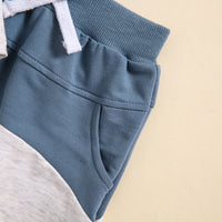 Load image into Gallery viewer, 2 Pieces Set Baby Kid Boys Color-blocking Tops And Shorts Wholesale 240802177
