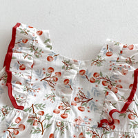 Load image into Gallery viewer, Baby Girls Fruit Print Rompers Wholesale 240802181
