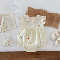 Load image into Gallery viewer, Baby Girls Flower Embroidered Rompers Wholesale 240802183
