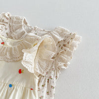 Load image into Gallery viewer, Baby Girls Flower Embroidered Rompers Wholesale 240802183
