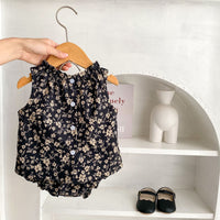 Load image into Gallery viewer, 2 Pieces Set Baby Kid Girls Flower Print Tank Tops And Shorts Wholesale 24080219
