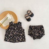 Load image into Gallery viewer, 2 Pieces Set Baby Kid Girls Flower Print Tank Tops And Shorts Wholesale 24080219
