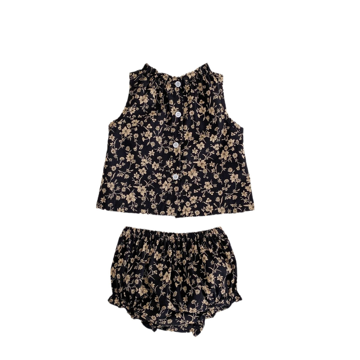 2 Pieces Set Baby Kid Girls Flower Print Tank Tops And Shorts Wholesale 24080219