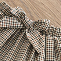 Load image into Gallery viewer, 3 Pieces Set Kid Girls Solid Color Tops Checked Skirts And Hats Wholesale 240802200
