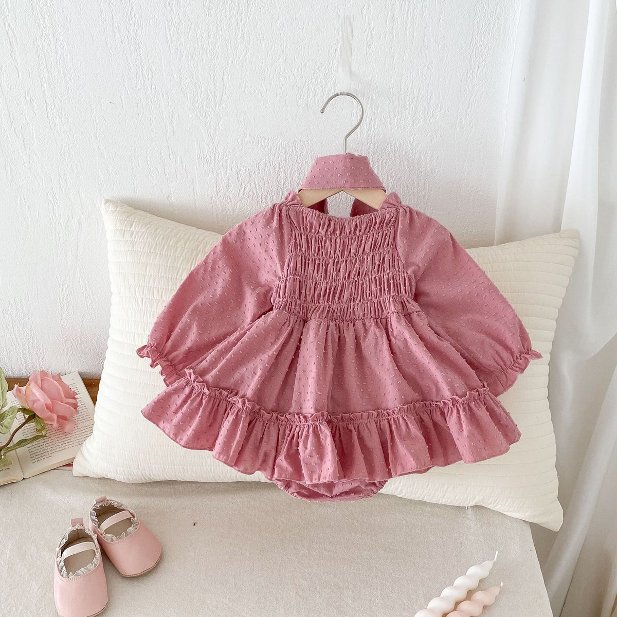 Baby Kid Girls Solid Color Rompers Wholesale 240802221