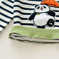 Load image into Gallery viewer, 2 Pieces Set Baby Kid Girls Boys Striped Cartoon Hoodies Sweatshirts And Solid Color Pants Wholesale 240802242
