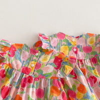 Load image into Gallery viewer, Baby Girls Color-blocking Flower Print Rompers Wholesale 240802243
