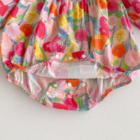 Load image into Gallery viewer, Baby Girls Color-blocking Flower Print Rompers Wholesale 240802243
