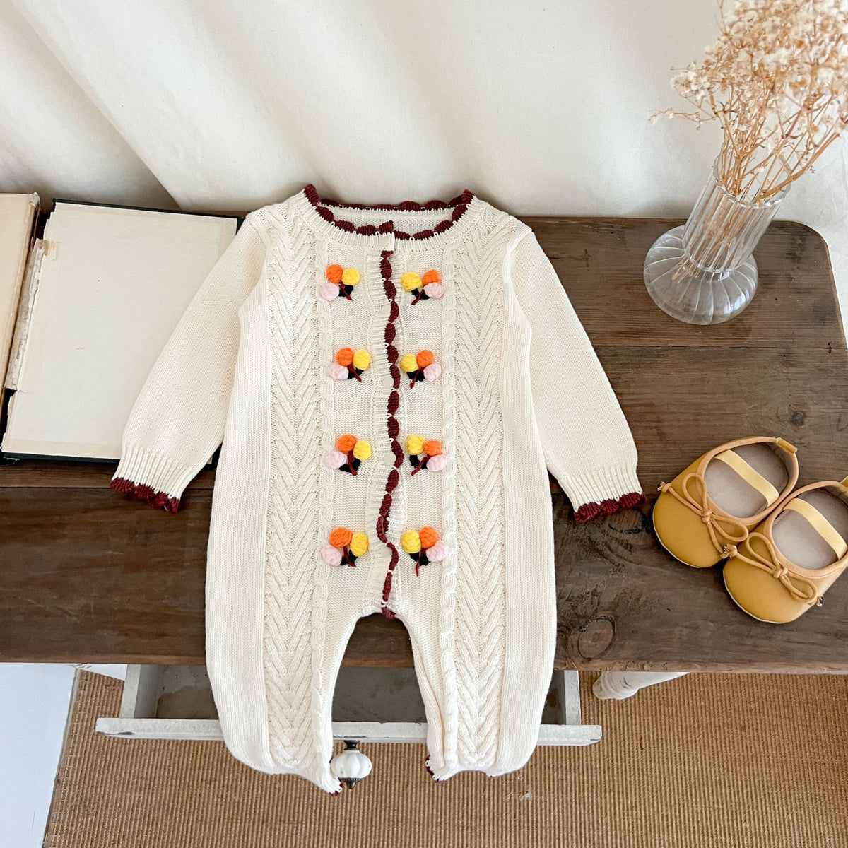 Baby Kid Girls Flower Embroidered Jumpsuits Wholesale 240802248