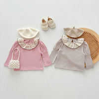 Load image into Gallery viewer, Baby Kid Girls Solid Color Flower Tops Wholesale 240802252
