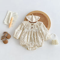 Load image into Gallery viewer, Baby Girls Flower Print Rompers Wholesale 240802253
