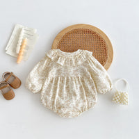Load image into Gallery viewer, Baby Girls Flower Print Rompers Wholesale 240802253
