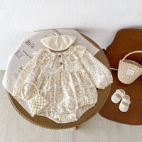 Load image into Gallery viewer, Baby Girls Flower Print Rompers Wholesale 240802253
