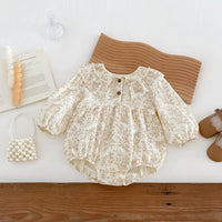 Load image into Gallery viewer, Baby Girls Flower Print Rompers Wholesale 240802253
