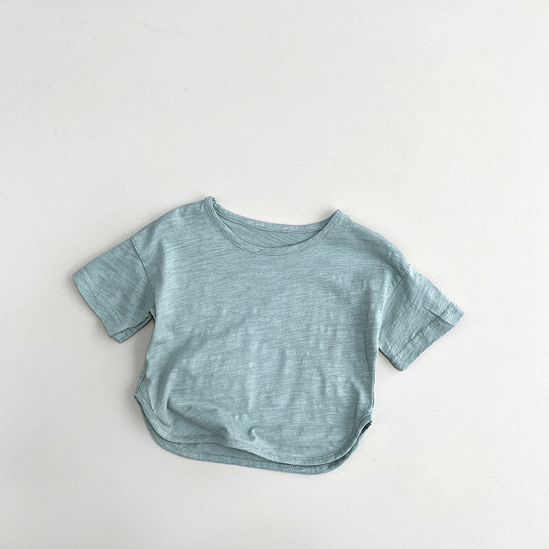 Baby Kid Girls Boys Solid Color Tops Wholesale 24080226