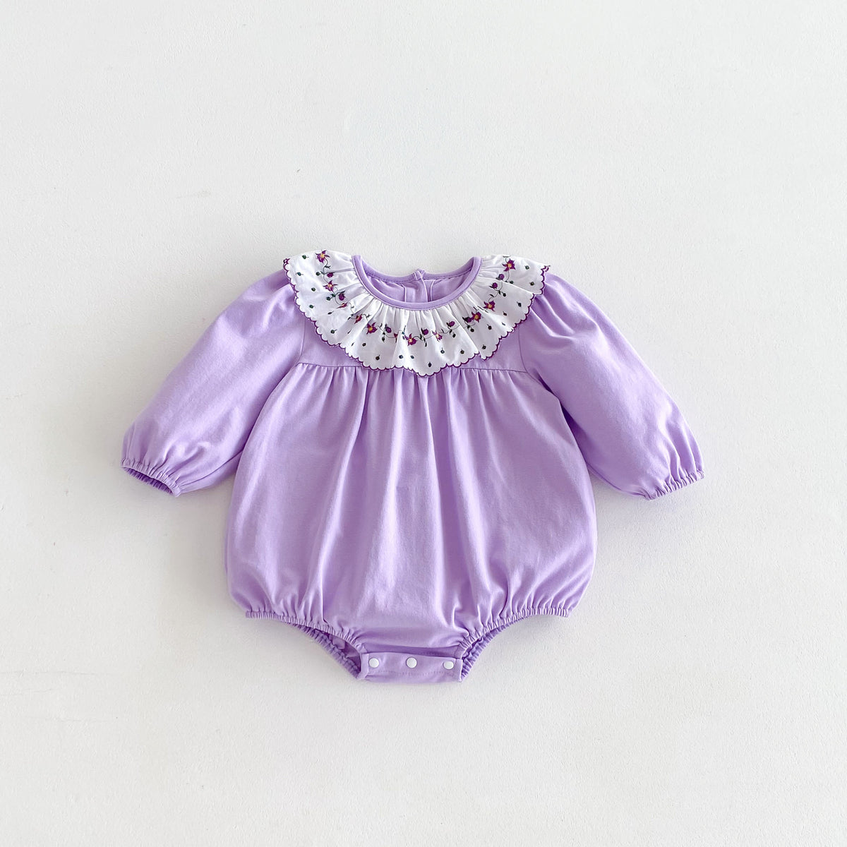 Baby Girls Solid Color Flower Rompers Wholesale 240802263