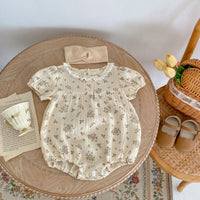 Load image into Gallery viewer, Baby Girls Flower Print Rompers Wholesale 24080227
