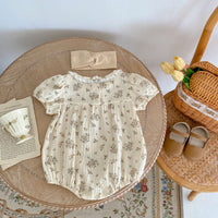 Load image into Gallery viewer, Baby Girls Flower Print Rompers Wholesale 24080227
