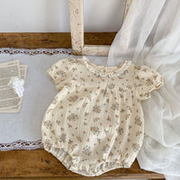 Load image into Gallery viewer, Baby Girls Flower Print Rompers Wholesale 24080227
