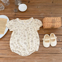 Load image into Gallery viewer, Baby Girls Flower Print Rompers Wholesale 24080227

