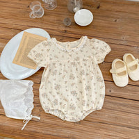 Load image into Gallery viewer, Baby Girls Flower Print Rompers Wholesale 24080227
