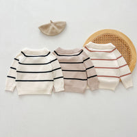 Load image into Gallery viewer, Baby Kid Girls Boys Striped Color-blocking Sweaters Wholesale 240802271
