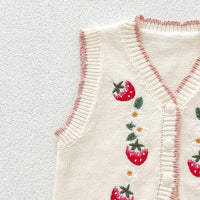 Load image into Gallery viewer, Baby Girls Fruit Embroidered Vests Waistcoats Wholesale 240802273
