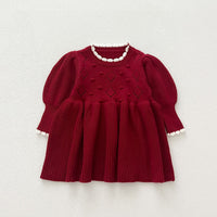Load image into Gallery viewer, Baby Kid Girls Solid Color Crochet Dresses Wholesale 240802277
