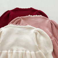 Load image into Gallery viewer, Baby Kid Girls Solid Color Crochet Dresses Wholesale 240802277
