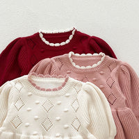 Load image into Gallery viewer, Baby Kid Girls Solid Color Crochet Dresses Wholesale 240802277
