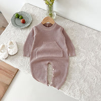 Load image into Gallery viewer, Baby Kid Girls Boys Solid Color Crochet Jumpsuits Wholesale 240802281
