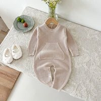 Load image into Gallery viewer, Baby Kid Girls Boys Solid Color Crochet Jumpsuits Wholesale 240802281
