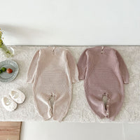 Load image into Gallery viewer, Baby Kid Girls Boys Solid Color Crochet Jumpsuits Wholesale 240802281
