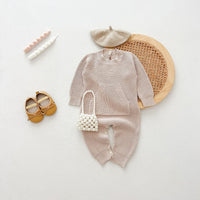 Load image into Gallery viewer, Baby Kid Girls Boys Solid Color Crochet Jumpsuits Wholesale 240802281
