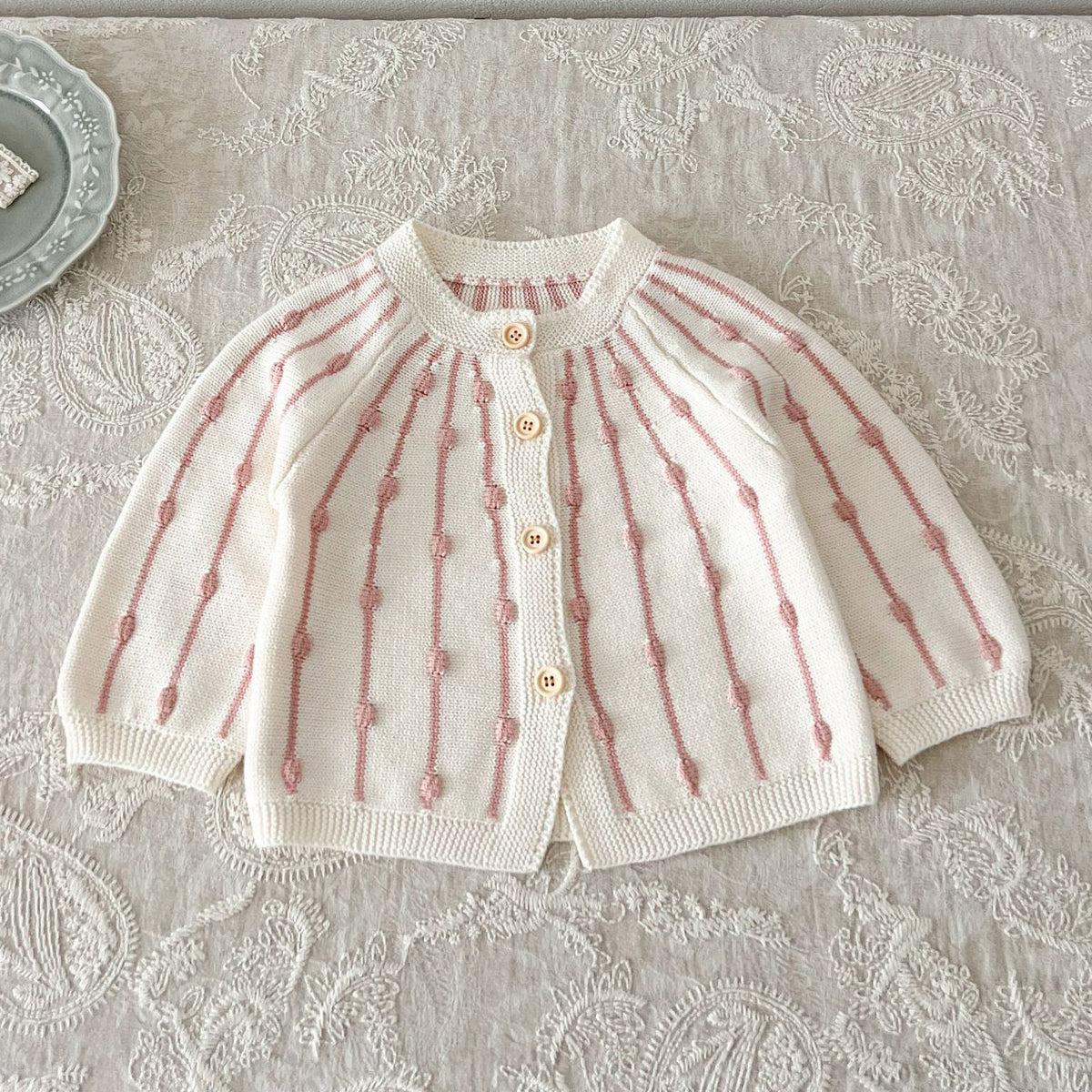 Baby Kid Girls Striped Color-blocking Cardigan Wholesale 240802285