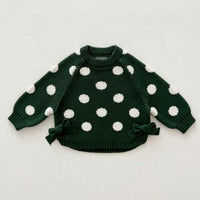 Load image into Gallery viewer, Baby Kid Girls Polka dots Bow Sweaters Wholesale 240802287
