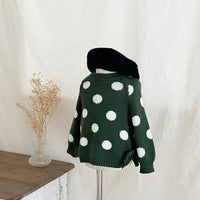 Load image into Gallery viewer, Baby Kid Girls Polka dots Bow Sweaters Wholesale 240802287
