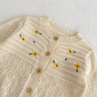 Load image into Gallery viewer, Baby Kid Girls Solid Color Flower Embroidered Cardigan Wholesale 24080229
