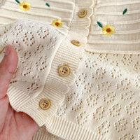 Load image into Gallery viewer, Baby Kid Girls Solid Color Flower Embroidered Cardigan Wholesale 24080229
