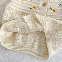 Load image into Gallery viewer, Baby Kid Girls Solid Color Flower Embroidered Cardigan Wholesale 24080229
