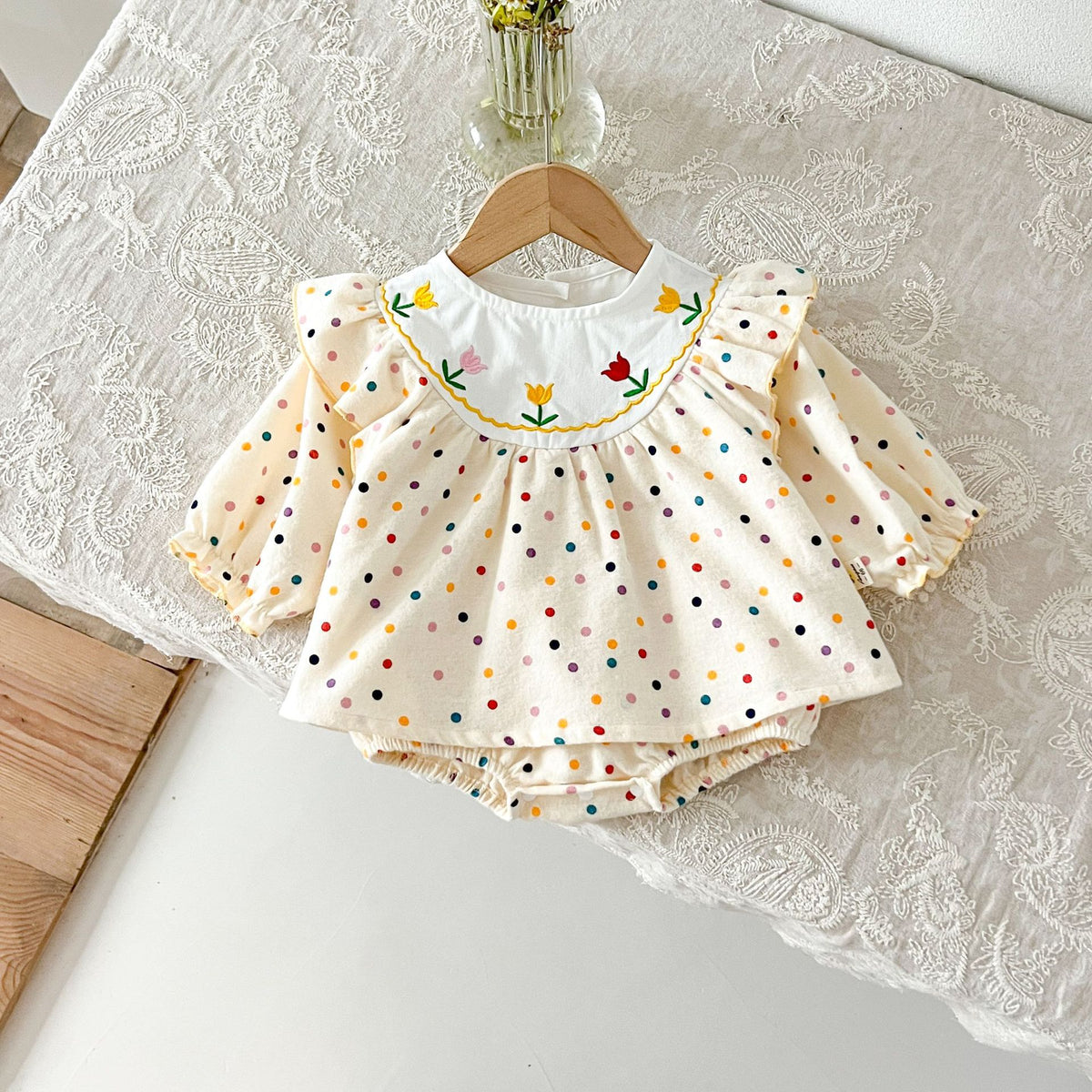 Baby Kid Girls Flower Polka dots Rompers Wholesale 240802293