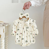 Load image into Gallery viewer, Baby Kid Girls Flower Plant Print Rompers Wholesale 240802294
