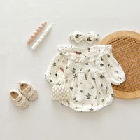 Load image into Gallery viewer, Baby Kid Girls Flower Plant Print Rompers Wholesale 240802294
