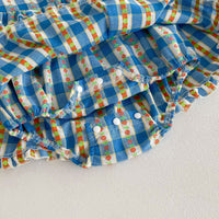 Load image into Gallery viewer, Baby Girls Flower Checked Rompers Wholesale 240802297
