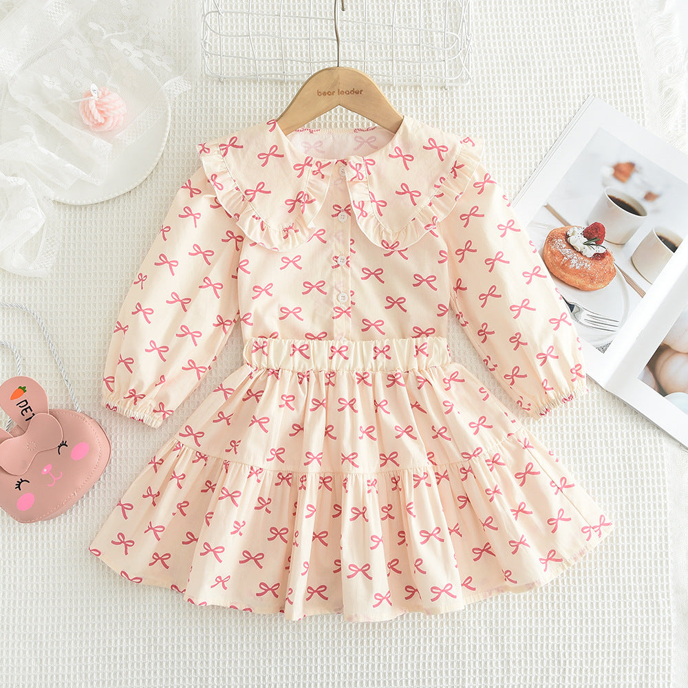 2 Pieces Set Baby Kid Girls Bow Tops And Skirts Wholesale 240802321