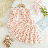 Load image into Gallery viewer, 2 Pieces Set Baby Kid Girls Bow Tops And Skirts Wholesale 240802321
