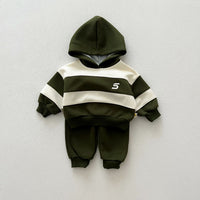 Load image into Gallery viewer, 2 Pieces Set Baby Kid Boys Striped Tops And Solid Color Pants Wholesale 240802334
