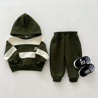 Load image into Gallery viewer, 2 Pieces Set Baby Kid Boys Striped Tops And Solid Color Pants Wholesale 240802334
