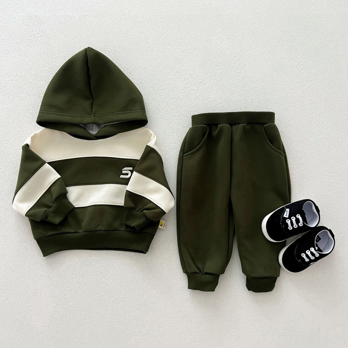 2 Pieces Set Baby Kid Boys Striped Tops And Solid Color Pants Wholesale 240802334